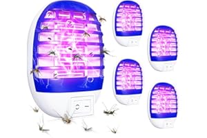 NINEDAN 4 Stück Mückenlampe Insektenvernichter Elektrische, Mückenvernichter Lampe mit Nachtlicht für Mücken, Elektrischer Mückenschutz Steckdose UV-Licht Elektrisch Insekten Mückenfalle (Marineblau)