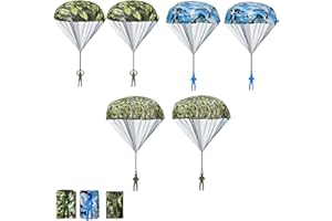 IUIIAII 6 Pcs Kids Parachute Toys For kids Set, Childrens Outdoor Toys Parachute Toy Boys Children's Gifts Toy Creative Game Outdoor Parachutes, Flying Games Soldiers Play Outdoors