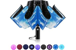 Trenovo Kompakt Reiseschirm - Automatik Sturmfest Regenschirm für Regen, Winddicht Taschenschirm mit 10 Rippen, Regenschirm mit Umgekehrter Faltung Damen und Herren