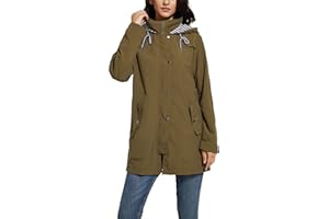 Enjyam Abrigos Impermeables para Mujer Cortavientos con Capucha Chubasquero Chaqueta Impermeable con Cremallera de Viento Largo para Aire Libre Montañismo