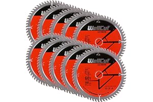 WellCut TCT Lot de 10 lames de scie 160 mm x 60 dents x 20 mm pour Festool