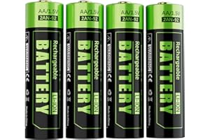Coolifepro Bateria AA 1,5 V, baterie litowe 1,5 V AA, 3500 mWh o dużej pojemności, 1600 cykli długich, 4 baterie AA 2200 mAh, wiele zabezpieczeń
