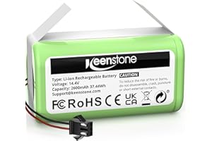 Keenstone 14.4V 2600mAh Li-Ion Batería de Respuesto para Conga 990 Excellence, Compatible con Conga 950 1090 1790 1990 DEEBOT N79S N79 DN622 Eufy RoboVac 11 11S 30 30C 12 35C IKOHS NETBOT S14 S15