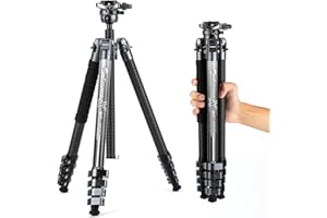 Fotopro X-Airfly 150 cm lekki statyw do kamery podróżnej z panoramiczną głowicą kulową 1,1 kg, rozszerzalny, kompaktowy, przenośny, profesjonalny statyw z włókna węglowego do aparatu DSLR obciążenie