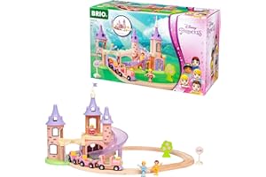 RAVENSBURGER BRIO Disney Princess 33312 Traumschloss Eisenbahn-Set - Märchenhafte Ergänzung Holzeisenbahn - Empfohlen ab 3 Jahren