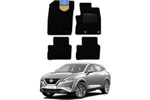 PRESTIGE FLOOR MATS LTD Prestige Mats - Tailored Car Floor Mat - Fits NISSAN QASHQAI J12 2021 Onwards - Black Carpet - Non-Slip Car Floor Mat - PVC Heelmat - Edged with Black Cloth Binding