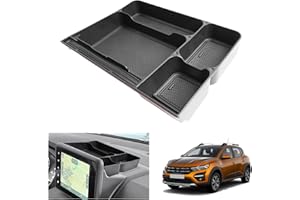 GAFAT Dacia Sandero 3/Stepway 3/Dacia Jogger 2021-2024 2025 Scatola Portaoggetti per Console Centrale, Sandero 3 Stepway 8" Media Navi per Organizer Dietro lo Schermo, Dacia Sandero 3 Accessori