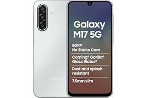 Samsung Galaxy M17 5G Mobile (Moonlight Silver, 6GB RAM, 128GB Storage) | 50MP OIS Triple Camera | Gorilla Glass Victus| IP54 | 6 Gen OS Upgrades | AI | Gemini Live | Lag-free Gaming | Without Charger