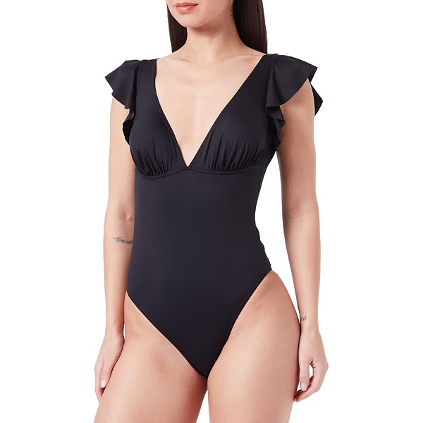 HAUTE PRESSION Damen Badeanzug T8098 CO1 – Bunt, 90% Polyamid/10% Elasthan, Maschinenwaschbar
