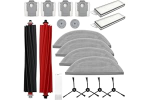 DIVOVE Pièces détachées pour Roborock S8 MaxV Ultra - Kit de 19 accessoires comprenant des brosses latérales, des brosses principales, un filtre, des sacs à poussière, des lingettes latérales et des lingette