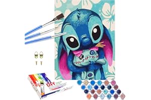 QDUODUO Malen Nach Zahlen Erwachsene Kinder, 40x50cm Groß Cartoon Stich Paint by Numbers mit Leinwand Pinseln Acrylpigment, DIY Handgemalt Gemälde Kit für Jungen Mädchen ab 6 Jahre und Home Deko