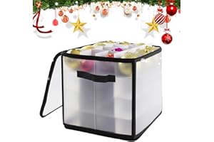 HIQE-FL Contenitore Palline di Natale,Scatole Per Palline Natalizie,Scatola Portaoggetti per Palline di Natale con Divisori Regolabili,per Stoccare Palline di Natale, Decorazioni Natalizie