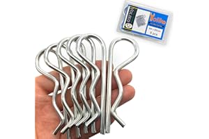 Yoliko 6 Pcs Heavy Duty Hitch Pins Clip R Clips Spring Retaining Wire Hair Pins Cotter Pin Strong Spring Tension Large Carter Pin R Clip Large for Trailer Tractors Mower Carts Truck Pin Clip M4x85mm