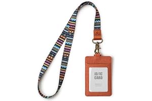SENLLY Colgante Tarjetas Identificativas Porta Credencial con Correa de Cordón para el Cuello, Portatarjeta Insignia Personales para ID, Llaves, oficina
