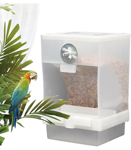 Distributeur Automatique Nourriture Et Eau Pour Oiseaux - 500ml - Pour Perruches, Canaris, Pinsons - Bleu