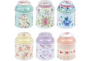 TooGet Elegantes Latas Vacías, Shabby Chic Mini-cajas Para Velas DIY, Almacenamiento en Seco, Especias, Té, Dulces, Regalos para Fiestas, y Regalos - 6PCS