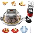 DETODDA 8-33 Eggs Incubators for Hatching Eggs, Incubator for Eggs Automatic Turning, Egg Candler, Automatic Egg Incubator for Hatching Chicken Duck Goose Quail, 2 Egg Trays + 2 Feeding Plates
