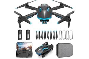 HURSVIE Drone avec Caméra 1080P pour Enfant et Adulte, Quadcopter RC Pliable Drone pour Débutant, Jouets pour Garçons et Filles Cadeaux (Blue)