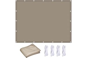 CUIMEI Toldos Exterior Terraza 4 x 5 m Protección Solar, Protección UV 98% Toldo Vela para Exterior con Ojales y Cuerdas de Fijación para Jardín, Patio, Exteriores Arena, Gris Pardo