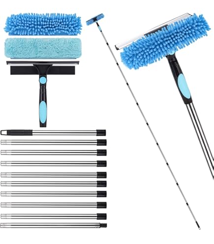 Car Mirror Wiper tergicristallo telescopico per finestre, spazzola per lavaggio auto, con manico, allungabile fino a 99 cm, per pioggia e nebbioso, colore nero