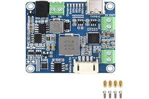 Coolwell Solar Power Manager Module for Raspberry Pi/Jetson Nano/Arduino, 5V/3A Output, Type-C Power Adapter or 6V-24V Solar Panel, MPPT Function, Multi Protection Circuits