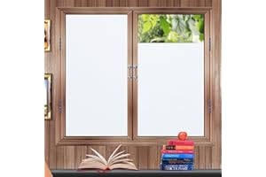 Zindoo Pellicola per Vetri Finestre Pellicola Privacy Non Adesiva per Vetro Decorative Anti-UV Frosted Pellicola per finestre,per Ufficio Bagno Camera da Letto Sala di Riunione,Bianca 90cm x 200cm