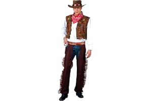 Wicked Costumes Mens Western Cowboy Fancy Dress Costume - Large