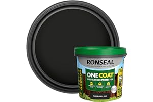 Ronseal One Coat Shed and Fence Protector Tudor Black Oak 5 litres (Covers up to 6 Fence Panels) All Weather Protection