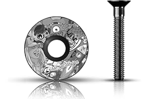 RIE:SEL DESIGN Riesel Design® - Tappo per Attacco Manubrio 1x incl. Vite in Alluminio per Bici da Strada, ciclocross e Mountain Bike/Tappo per Attacco Manubrio e Serie sterzo per Forcella con Attacco da 1 1/8''
