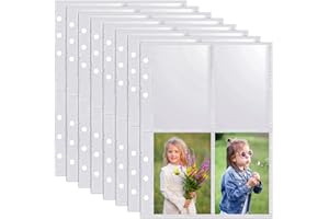 Ezydka 40 Pezzi Busta Portafoto, Tasche Raccoglitore A5, 19,7x15cm Buste Trasparenti, 4 scomparti, Buste Trasparenti Foto, Raccoglitore Carte Trasparente per Protezione di Cartoline Foto Documenti