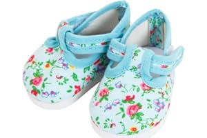 FRILLY LILY Turquoise Flower Dolly Doodle Shoes large size 8.2 cmx 4.2cm