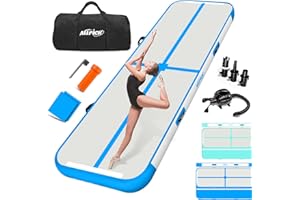 ‎ALLPICK ALLPICK Turnmatte Aufblasbar mit elektrischer Luftpumpe, Länge 3/4/5/6 m Trainingsmatte, 10/20cm hoch Tumbling Matte, Doppelseitiges Design Aufblasbar für Gymnastikmatte, Yoga Taumel