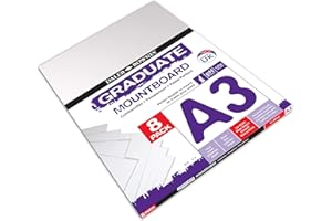 Daler Rowney 329308091 Ice White A3 Graduate Mountboard (Pack of 8) - White