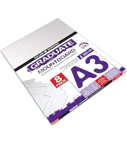Daler Rowney Tavole Da Montaggio Graduate A4 - Colore Avorio, Confezione Da 12 - 1,25 Mm, Per Passepartout E Incorniciatura