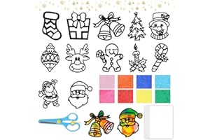 Ntwdby Weihnachten Basteln Fensterbilder, 12 Stück Weihnachten Fensterbilder Bastelset, Fensterbilder Basteln Weihnachtens Kinder, Bastelvorlagen für Weihnachts Kinder, DIY Bastelset Geschenk