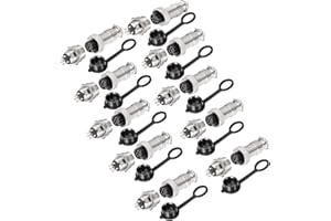 VISSQH 20pcs GX12 6Pin Connettore Aviazione,12mm Maschio/Femmina Connettore Aviazione Spina,Metallo Connettore Pannello Connettori a Filo +Gomma Berretto