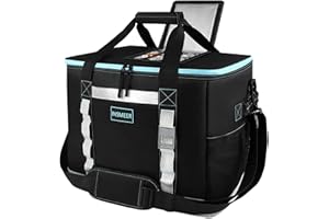 INSMEER Bolsa isotérmica grande de 48 L, 65 cans, plegable con apertura superior, XXL (45 x 35 x 30 cm), impermeable, bolsa isotérmica, ideal para excursiones, picnic, camping, senderismo, playa