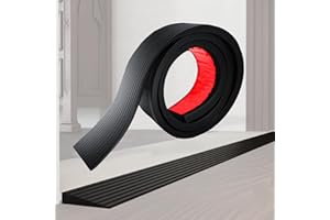 HENGRONGSHEN 2M*8cm*3.0cm Türschwellenrampe, bis 800 kg belastbar, Gummirampe Selbstklebende für 3,0cm Höhenunterschied, Türschwelle Rollstuhlrampe für Saugroboter, Kinderwagen (Schwarz, 3.0cm-Anstieg)