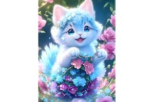 CEOVR Diamond Painting Adulte,​Peinture Diamant Adulte,5D DIY Diamond Art Kit Complet,30x40cm (bleu rose)