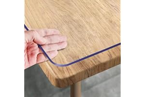 Royhom Protector Mesa Transparente 60x110 cm, Mantel PVC Transparente Cubre Mesa, Mantel Antimanchas, Impermeable, Grosor 1.5 mm, Antiarañazos