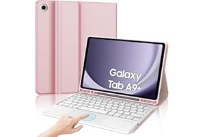 IVEOPPE Teclado Samsung Galaxy Tab A9 Plus 11 Pulgadas 2023 con Touchpad, Funda Teclado Trackpad Español Ñ Bluetooth Desmontable Samsung A9+ 11 Pulgadas (SM-X210/X216/X218) 2023, Rosa