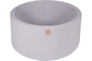 MEOWBABY Piscine À Balles pour Bébé - Rond 90x40cm Piscine a Balle pour Enfant sans Balles, Coton, Gris Clair