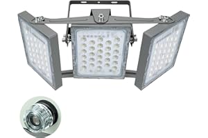 ‎STASUN STASUN LED Außenstrahler mit Tageslichtsensor, 150W LED Flutlicht, 13500 Lumen, Superhell LED Fluter, IP66 Wasserfest, 5000 K Tageslicht,mit 3 verstellbaren Köpfen für Garten, Garage