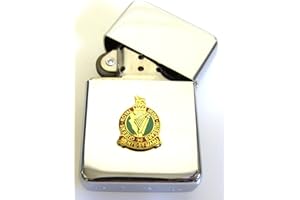 BRIGADE UK Queens Royal Irish Hussars Deluxe UK made classic Veterans Lighter with Gold plated badge