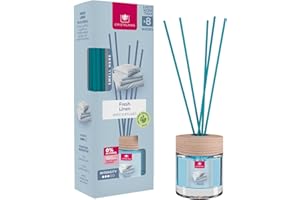 Cristalinas 35ml Fresh Linen Air Fresheners - Reed Diffuser Home Fragrance Lasts upto 8 weeks - Room Diffuser Sticks with Coloured Fragrance Oil