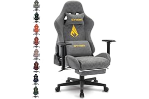 ‎SYMINO symino Gaming Stuhl, Ergonomischer Bürostuhl, Rennstuhl-Design PC Stuhl, Vintage-PU-Leder, Verstellbarer Drehbarer Task Stühle mit Fußstütze (Grau)