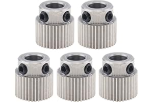 DiGiYes 5 Pièces Engrenage d'extrudeuse 36 dents Acier inoxydable pour Imprimante 3D MK7 MK8