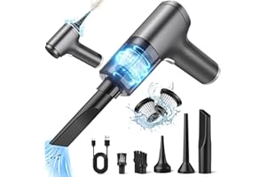 HAPPHOOH Aspirabriciole Senza Fili, 4 in 1 Aspirapolvere Auto Potente, Carica Rapida USB-C, Mini Aspirapolvere Portatile Multifunzione per Casa, Ufficio, Peli di Animali Domestici