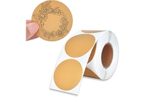 KYSUN 600 sztuk 50 mm okrągłe naklejki samoprzylepne naklejki samoprzylepne etykiety inwentaryzacyjne, zdejmowane etykiety, drukarka termiczna do biura, do sprzedaży detalicznej, domu, magazynu