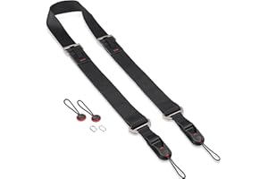 Sunya Kameragurt mit Schnellverschluss. Hergestellt aus fortschrittlichem Nylon, einhändige Einstellung, kompatibel mit allen Kameras, max. Belastung 90 kg (Schwarz)